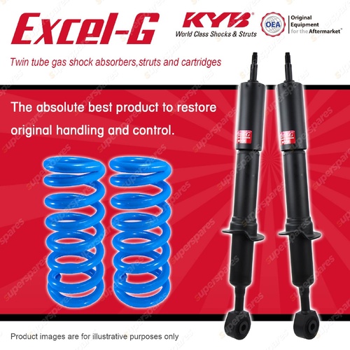 Front KYB Excel-G Shock Absorbers Raised Coil for Toyota Landcruiser VDJ200