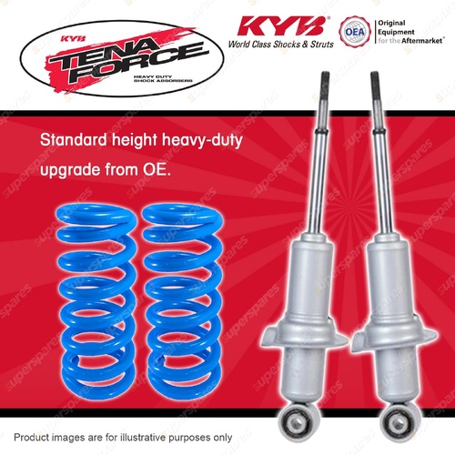 Front KYB Tena Force Shock Absorbers HD Raised Coil for Nissan Navara D40 05-15