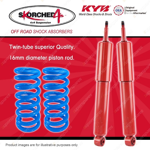 Front KYB Skorched 4's Shocks Raised Coil for Toyota Landcruiser FZJ105 HZJ105