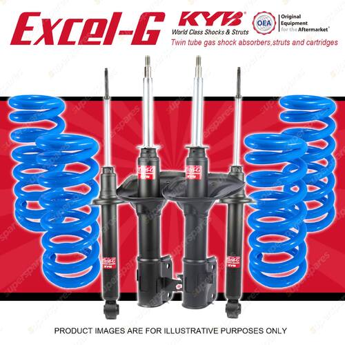 4x KYB EXCEL-G Shocks + Raised Coil Springs for MITSUBISHI Verada KE KF KH Sedan