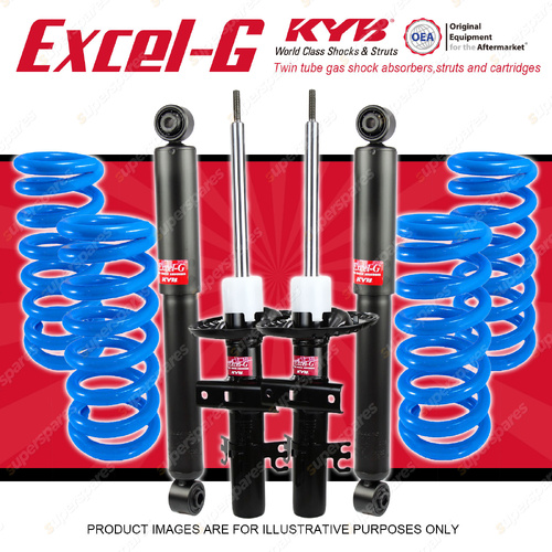 4x KYB Excel-G Shocks + Raised Coil Springs for Volkswagen Transporter T5 04-10