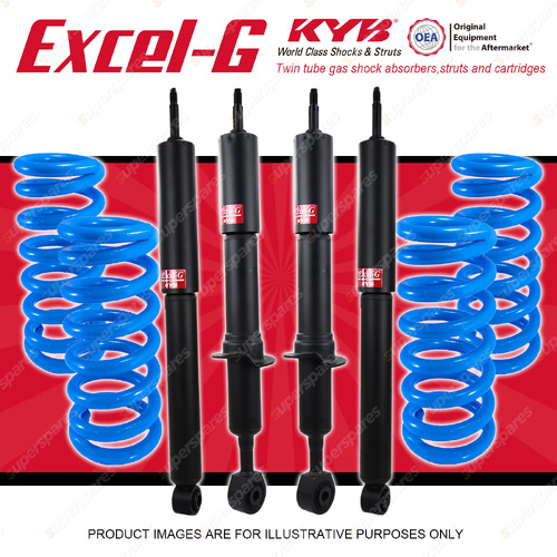 4x KYB Excel-G Shocks + Raised Coil Springs for Toyota Landcruiser VDJ200 07-15