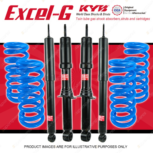 4x KYB Excel-G Shocks + Raised HD Coil Springs for Isuzu MU-X UC 11/2013-On