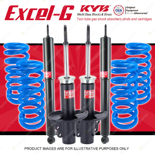4x KYB Excel-G Shocks + Raised Coil Springs for Kia Sportage JA553 1997-1999