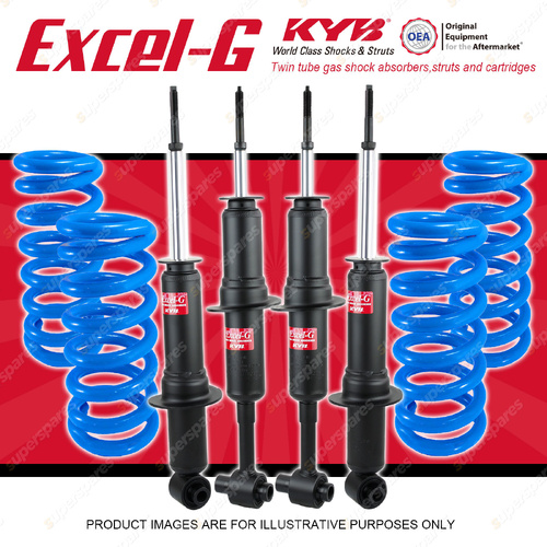 4x KYB Excel-G Shocks + Raised Coil Springs for Ford Explorer UX SUV 2003-2003