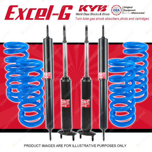 4x KYB Excel-G Shocks + Raised Coil Springs for Ford Falcon XA XB XD RWD 72-82