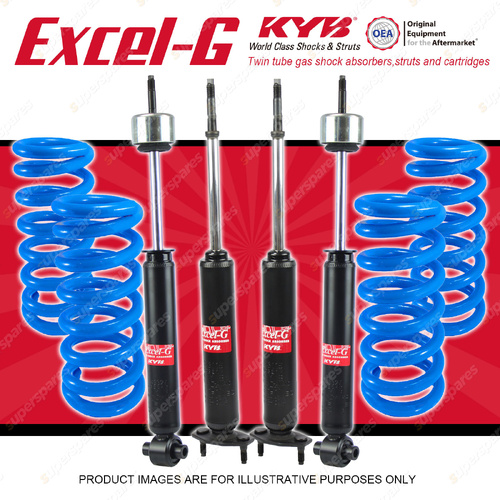 4x KYB Excel-G Shocks Raised Coil Springs for Ford Falcon XE Sedan 4.0 4.9 82-84