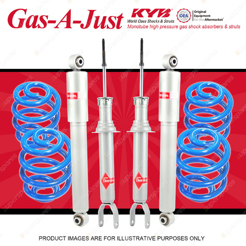 4x KYB Gas-A-Just Shocks + Super Low Coil Springs for Ford Falcon FG 2008-2014