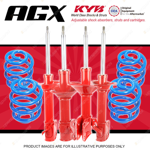 4x KYB AGX Performance Shocks + Sport Low Coil Springs for Subaru Impreza GD9