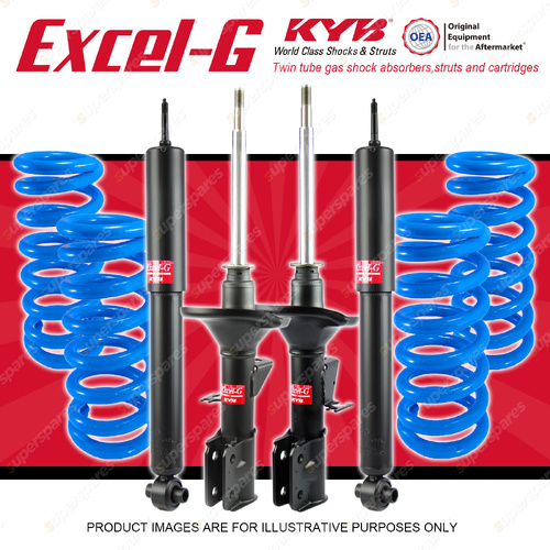 4x KYB Excel-G Shocks + Raised Coil Springs for Holden Commodore VX VY 00-04