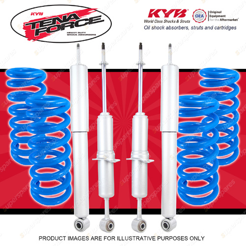 KYB Tena Force Shocks Raised HD Coils for Toyota Landcruiser Prado 120 LWB 4cyl