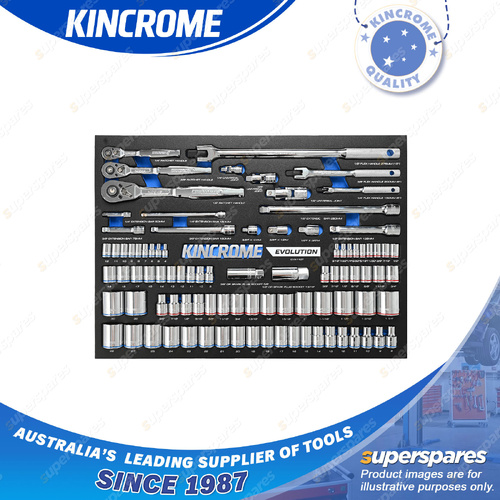 92 Pcs of Kincrome Evolution Sockets & Accessories EVA Tray - Metric & Imperial