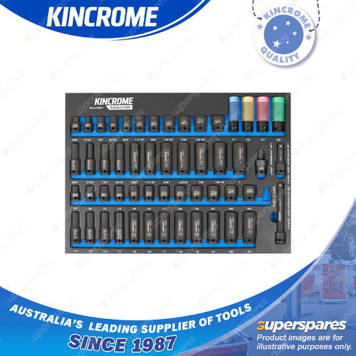 54 Pcs of Kincrome 1/2" Drive Evolution Impact Sockets & Accessories EVA Tray