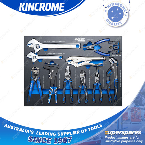 10 Pcs of Kincrome Evolution Pliers Wrenches Crimper & Riveter EVA Tray