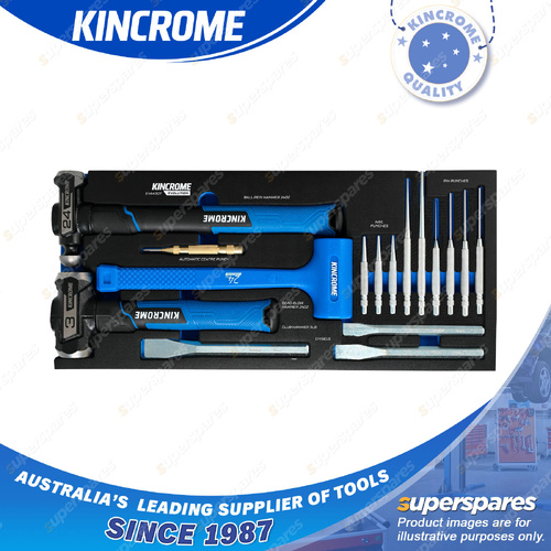 16 Pcs of Kincrome Evolution Striking & Prying EVA Tray - Hammer Punch Chisel