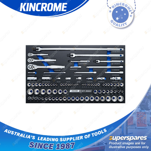 93 Pcs of Kincrome 1/4 3/8 1/2" Drive Off-Road Sockets & Accessories EVA Tray