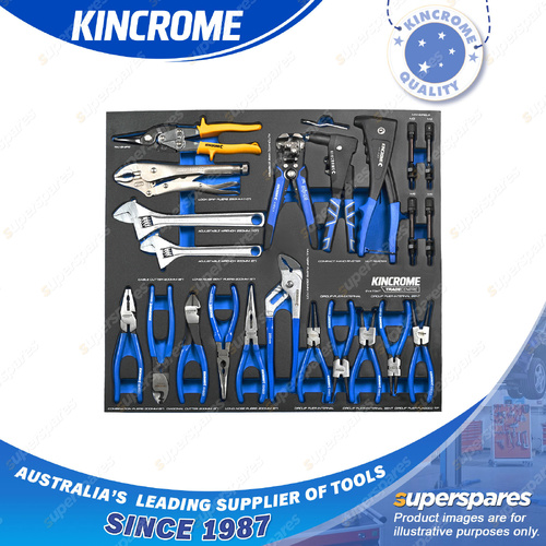 18 Pcs of Kincrome Trade Centre Pliers Wrenches Riveters Snip & Crimper EVA Tray