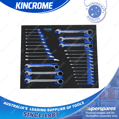 27 Pcs of Kincrome Tool Armour Reverse Gear Spanners EVA Tray Metric & Imperial