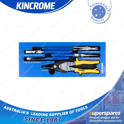 5 Pcs of Kincrome Truck Box Pliers & Tin Snips EVA Tray - Tool Kits & Storage
