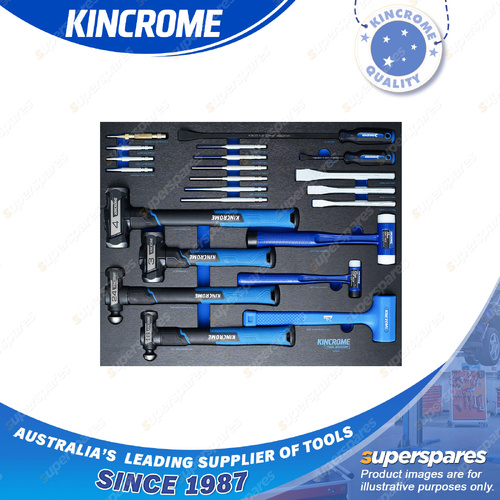 22 Pcs of Kincrome Tool Armour Striking & Prying EVA Tray - Hammer Punche Chisel
