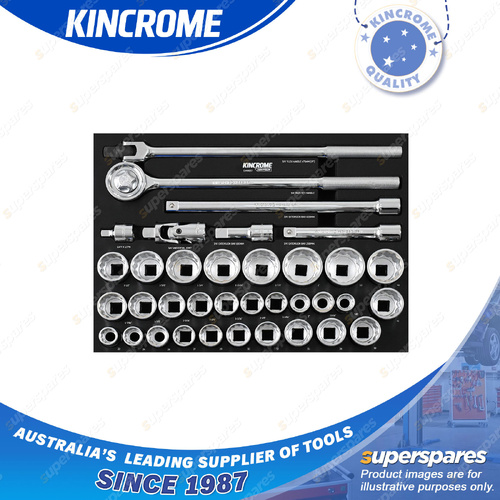 36 Pcs of Kincrome 3/4" Drive Contour Deep Tray Sockets & Accessories EVA Tray