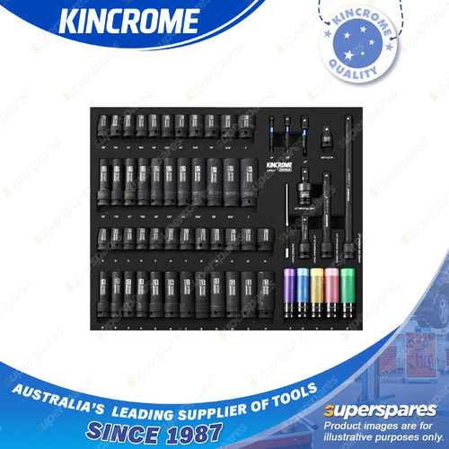 60 Pcs of Kincrome Contour LOK-ON Impact Sockets & Accessories EVA Tray