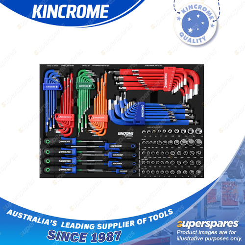 124 Pcs of Kincrome Contour Hex & TORX Fastening EVA Tray - Trolley Deep Tray