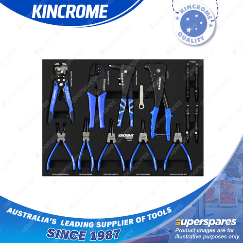 9 Pcs of Kincrome Contour Circlip Pliers Crimpers & Riveters EVA Tray