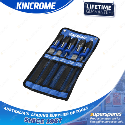 5 Pcs of Kincrome Cut File Set - Length 250mm with PVC Storage Tray & Wallet