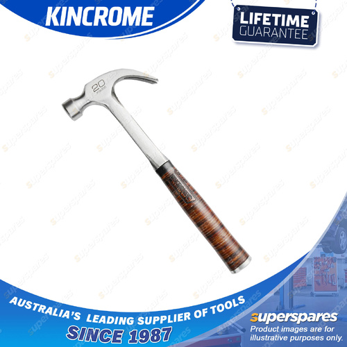 Kincrome Claw Hammer 20oz - Genuine Leather Grip Handle Drop Forged Steel