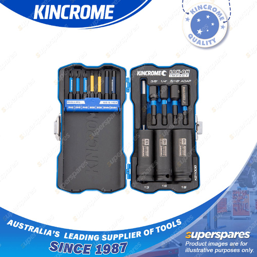 15 Pcs of Kincrome Impact Bit Set - Magnetic Drill Socket Adapter Set Nut Driver