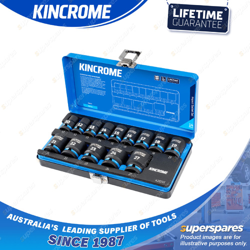 14 Pcs of Kincrome 1/2" Drive Standard Impact Socket Set - Metric EVA Tray