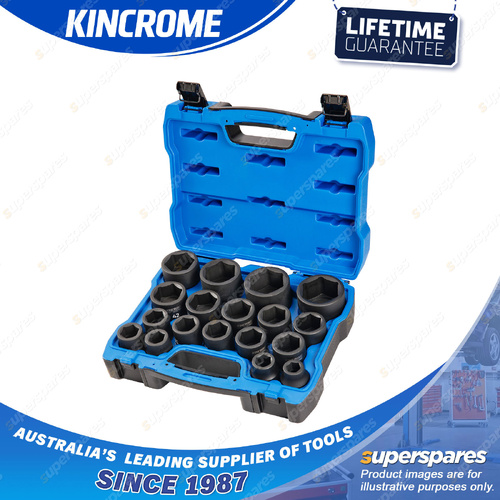 18 Pcs of Kincrome 3/4" Drive Standard Metric Impact Sockets - Black Phosphate