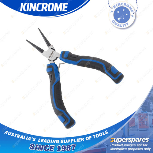 Kincrome 120mm Mini Round Nose Plier - Soft Grip Handles Chrome Vanadium Steel