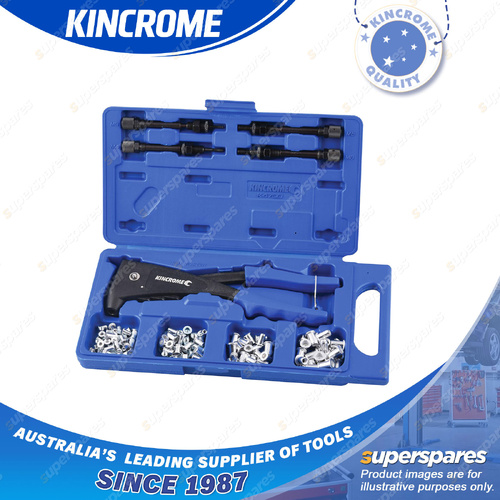 85 Pcs of Kincrome Nut Riveter Kit - Rivet Sizes M3 M4 M5 M6 & Blow Mould Case