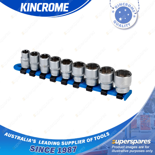 9 Pcs of Kincrome 3/8" Drive Bolt Extractor Socket Set - Metric Chrome Plated