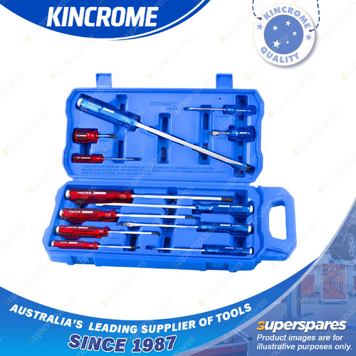 12 Pcs of Kincrome Thru-Tang Screwdriver Set - Phillips & Blade Drive Type