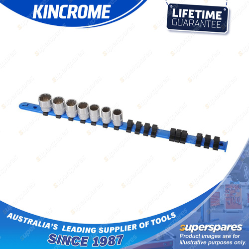 17 Piece of Kincrome 3/8" Square Drive Socket Clip Rail - Plastic Material