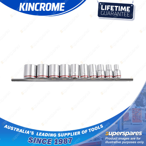 10 Pcs of Kincrome 3/8" Drive Imperial Socket Rail - Mirror Polish Finish