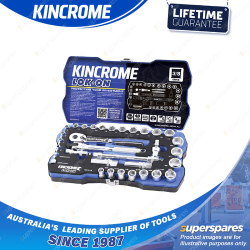 33 Pcs of Kincrome 3/8" Drive LOK-ON Socket Set - Metric & Imperial