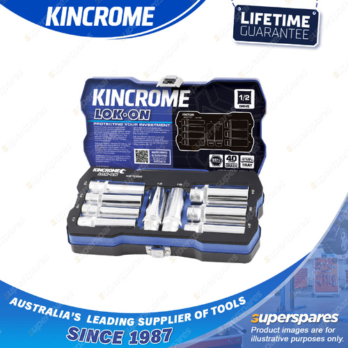 9 Pcs of Kincrome 1/2" Drive LOK-ON Socket Set - Metric Deep Sockets