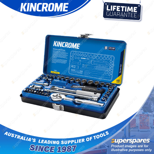 48 Pcs of Kincrome 1/4" Drive Socket Set - Metric & Imperial Mirror Polish