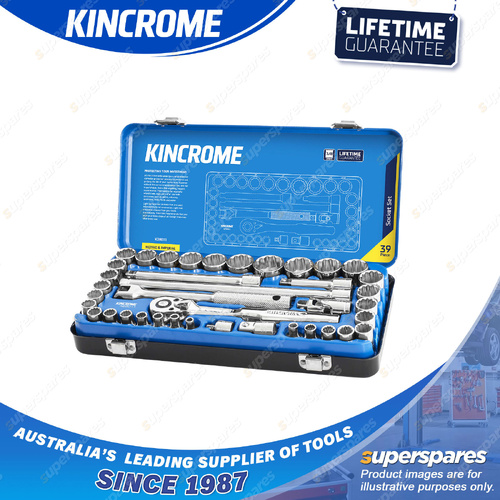 39 Pcs of Kincrome 3/8" Drive Socket Set - Metric & Imperial Mirror Polish