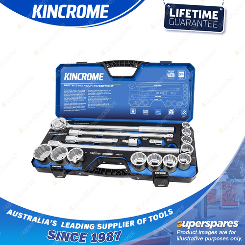 17 Pcs of Kincrome 3/4" Drive Socket Set - Metric Mirror Polish Finish
