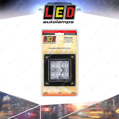 LED Autolamps Recessed Square Flood Light Black Mount 6 LED Work Lamp Blister