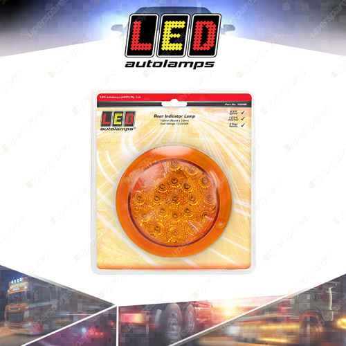 LED Autolamps Amber Round Rear Indicator Light Amber Lens 21 LED Lamp Blister