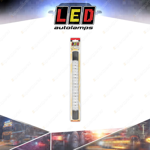 LED Autolamps Rear Indicator Light Black End Caps 12V 16 LED Lamp Single Blister