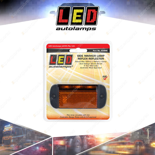 LED Autolamps Amber Side Direction Indicator Reflector Light 3 LED Lamp Blister