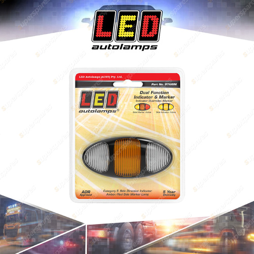 LED Autolamps Amber/Red Side Marker/CAT5 Side Direction Indicator Light Blister