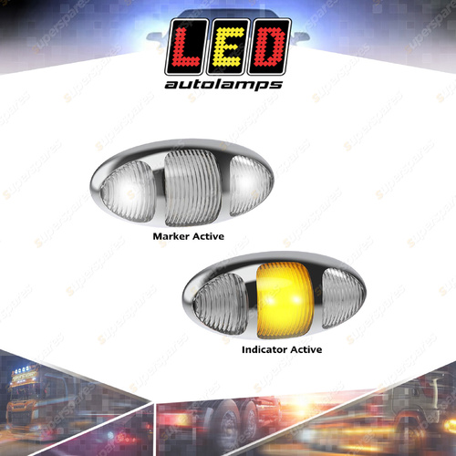 LED Autolamps Front Marker/Supplementary Side Indicator Chrome Housing Bulk